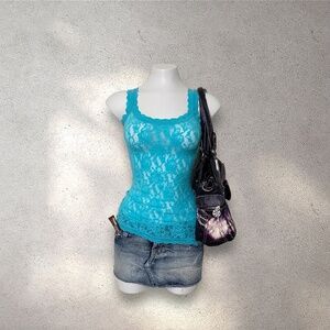 Hanky Panky Aqua Blue Lace Cami Top